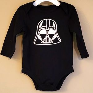 Star Wars Darth Vader black long sleeved onesie/bodysuit